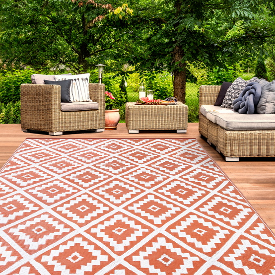 Tapis extérieur BAHAMAS terracotta 180 x 280 CM - Image 1