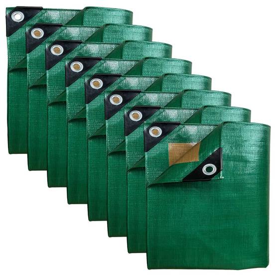 Pack Stockage Bois PROFESSIONNEL - 8 Bâches imperméables HQ250BO - 1,5x6m (x3) + 3x5m (x3) + 2x3m (x2) - PM3BO TECPLAST - Image 1
