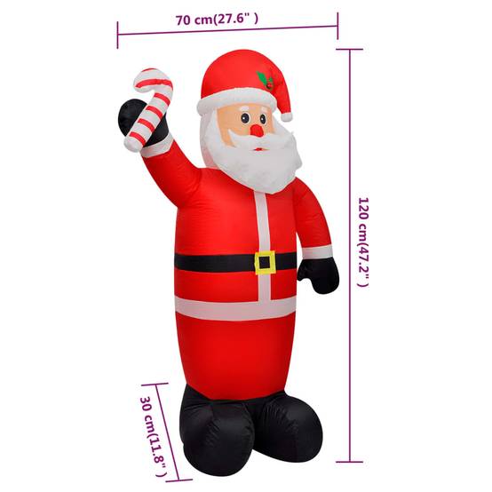 Père Noël Gonflable Lumineux LED Décoration Fêtes Intérieur Extérieur 120cm – ComfortXL Outdoor Living - Image 4