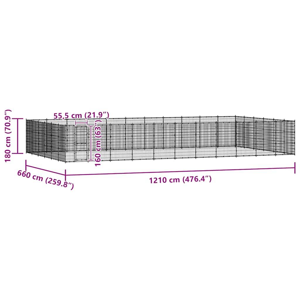 Vidaxl - Chenil extérieur Acier 79,86 m² vidaXL 3082327 - Image 3