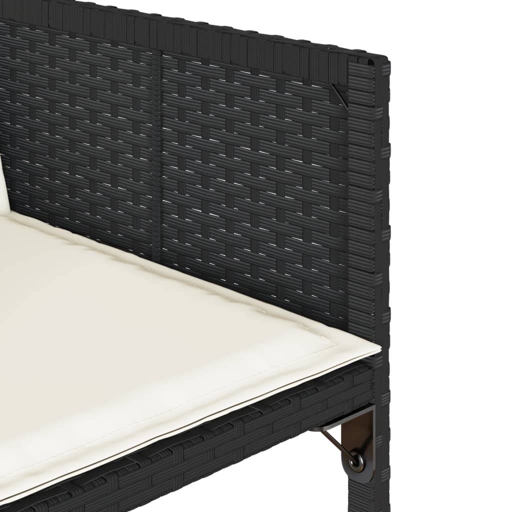 Ensemble Table et Chaises de Jardin 14 Personnes, Modèle Encastrable Résine Noire & Coussins Crème – ComfortXL Outdoor Living - Image 9
