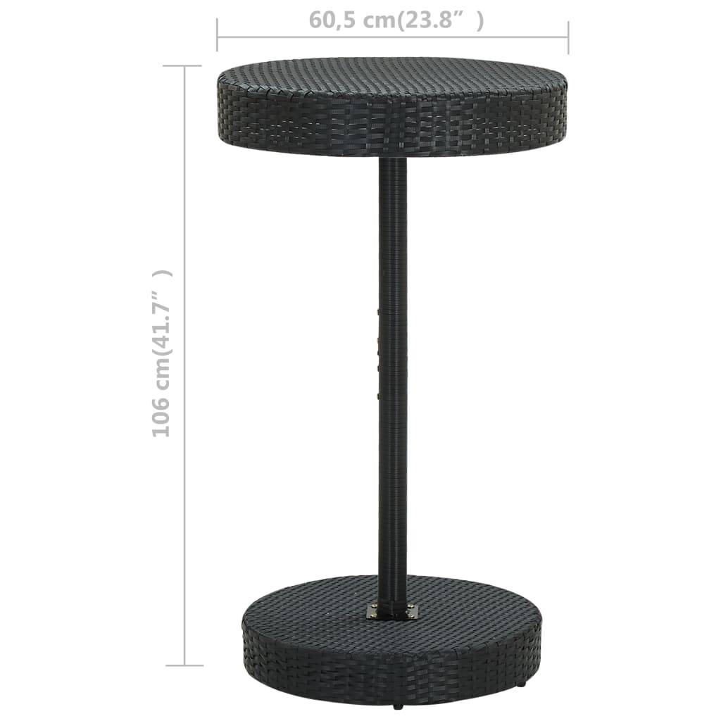 PANGIVO - Table de jardin Noir 60.5 x 106 cm Résine tressée - PANGIVO - Image 5