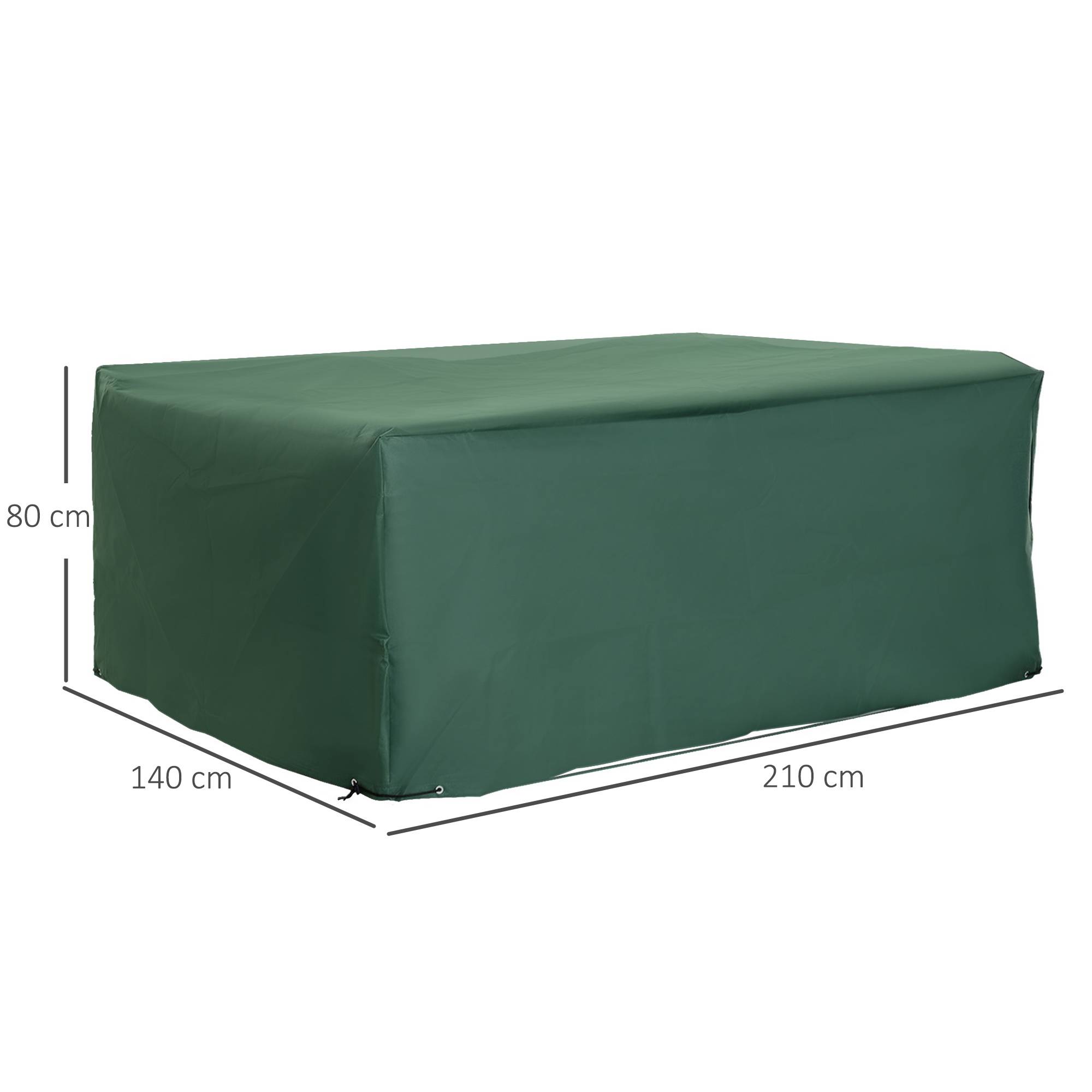 Housse de Protection Salon de Jardin 210 x 140 x 80 cm, Tissu Oxford 600D Imperméable, Vert - Image 5