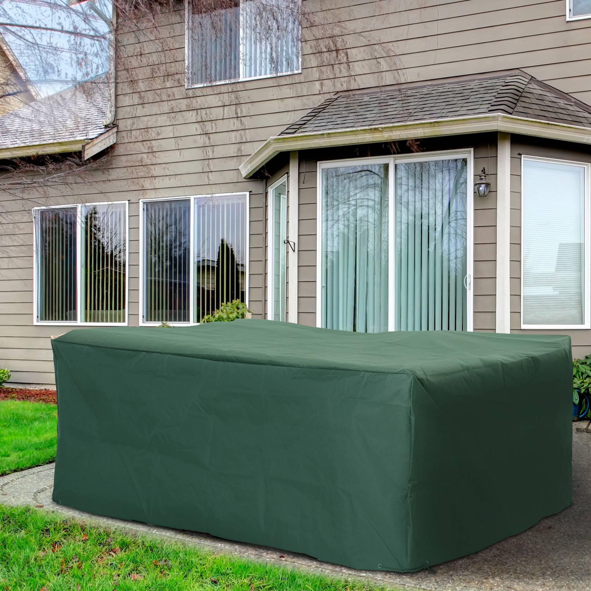 Housse de Protection Salon de Jardin 210 x 140 x 80 cm, Tissu Oxford 600D Imperméable, Vert - Image 3
