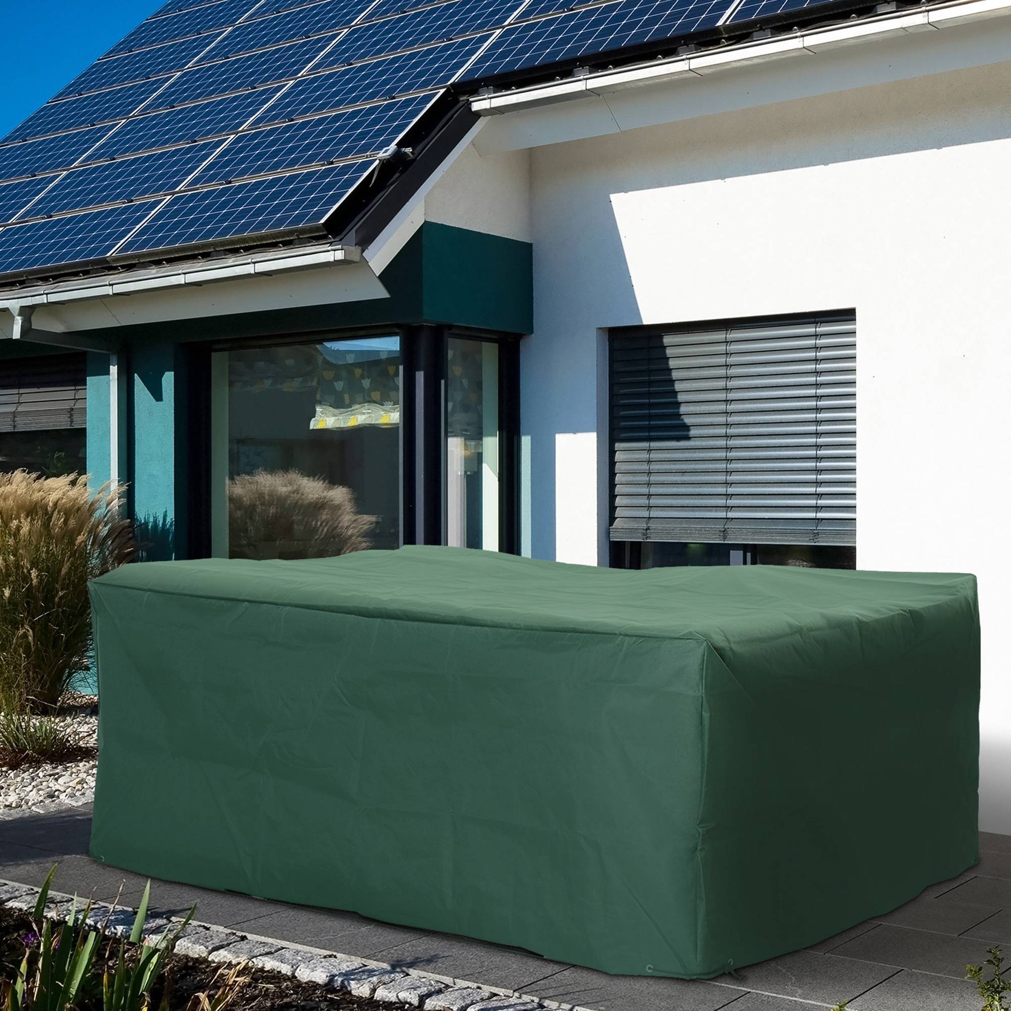 Housse de Protection Salon de Jardin 210 x 140 x 80 cm, Tissu Oxford 600D Imperméable, Vert - Image 4