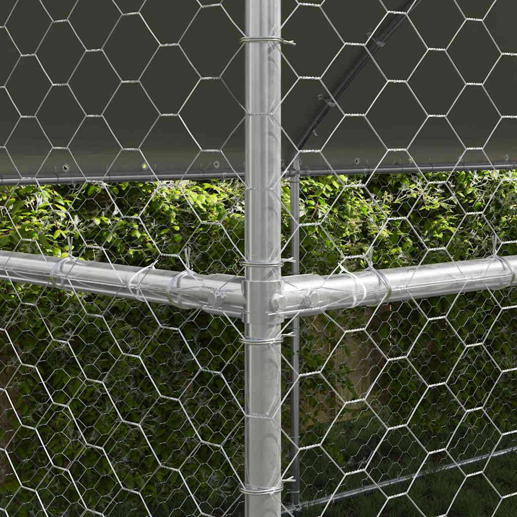 Enclos Chien Acier Grand Espace Extérieur 6m Argent - ComfortXL Outdoor Living - Image 3