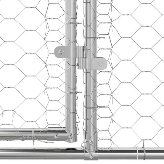 Enclos Chien Acier Grand Espace Extérieur 6m Argent - ComfortXL Outdoor Living - Image 7