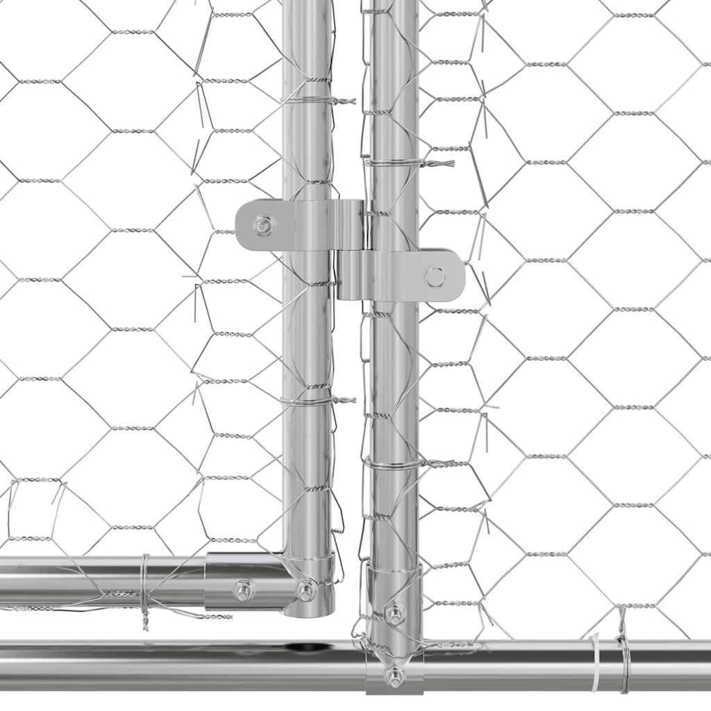Enclos Chien Acier Grand Espace Extérieur 6m Argent - ComfortXL Outdoor Living - Image 7