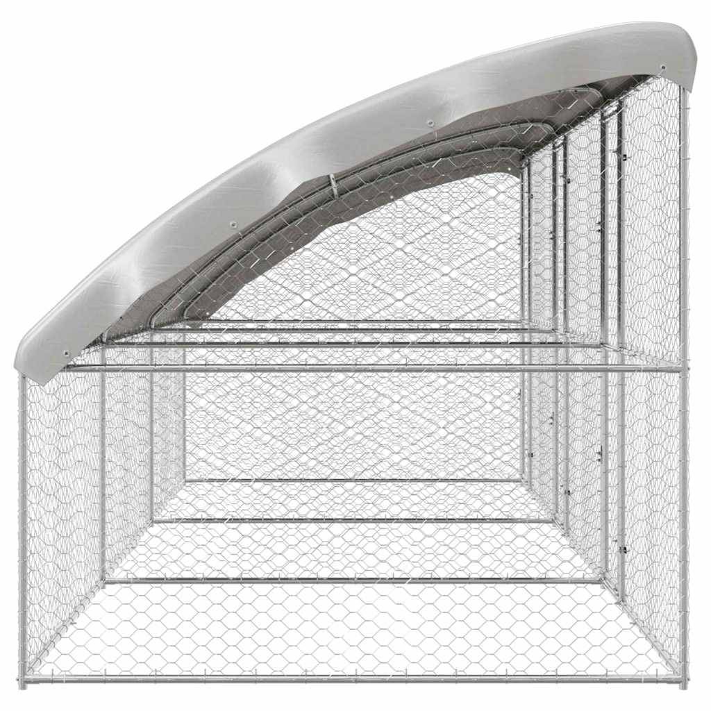 Enclos Chien Acier Grand Espace Extérieur 6m Argent - ComfortXL Outdoor Living - Image 5