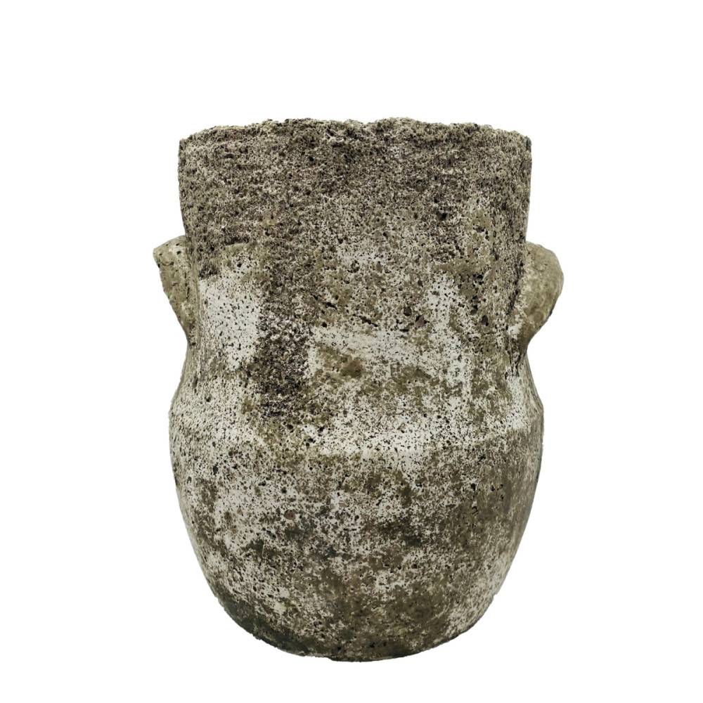 ~ Cache-pot "Antique" en béton gris vieilli Ø15 x 20 cm Chemin de campagne - Image 1