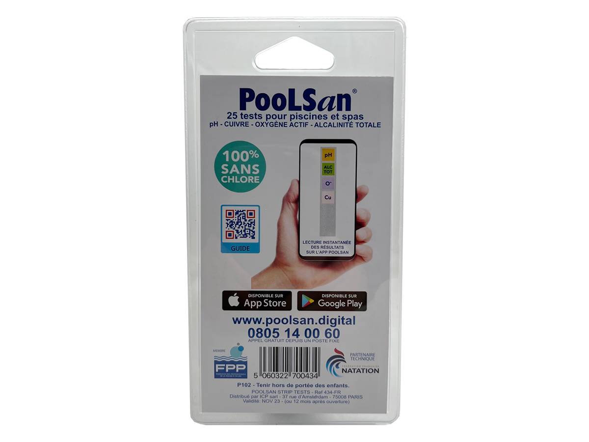 Poolsan - BSI - Bandelettes De Test - Mesure La Qualité De l'Eau - Test PooLStrips - Piscine Et Spa - 4 en 1 - 25 Bandelettes - Image 5