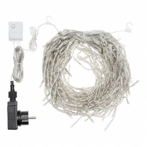 Lotti - Guirlande stalactite 6M H40cm 200 LED blanc froid effet chute de neige 230V câble blanc Lotti - Image 3
