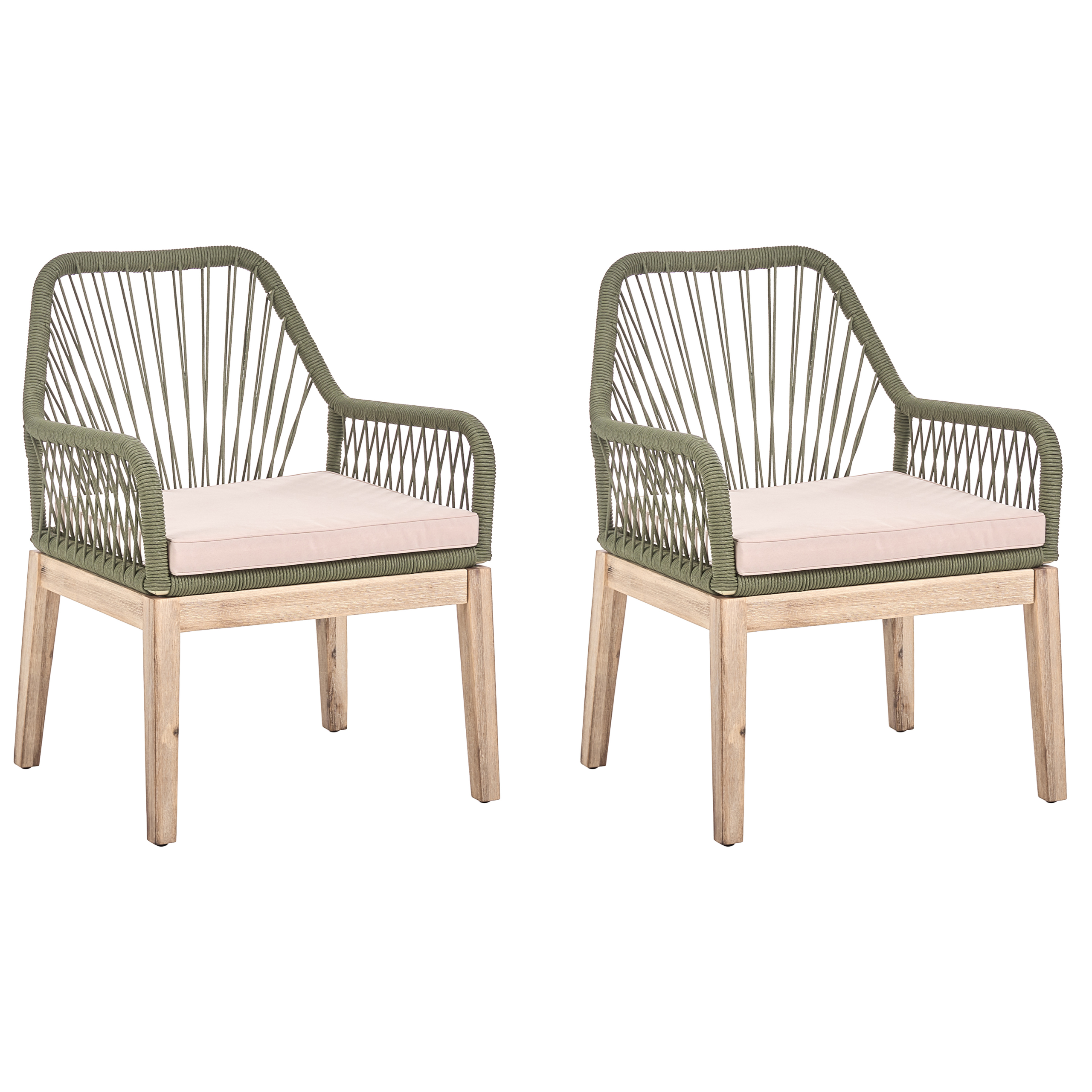 Beliani - Chaise de jardin Acacia Vert olive OLBIA - Beliani