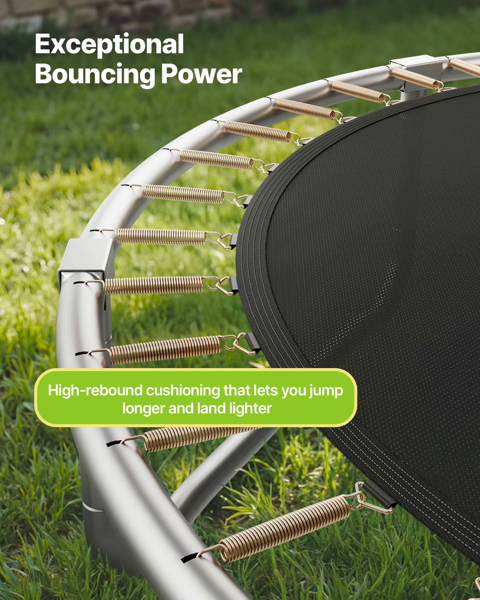 Vevor - VEVOR Trampoline extérieur 305 x 305 cm, rond, cadre acier antirouille, filet de sécurité 360°, certifié ASTM, capacité 150 kg. - Image 4