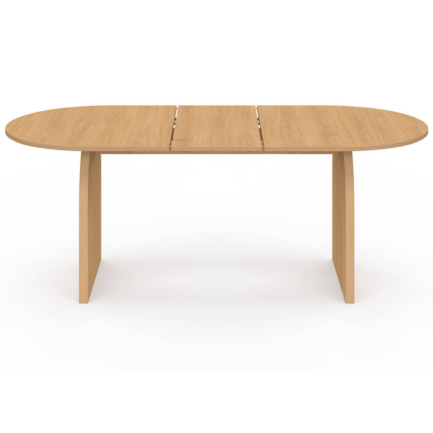 Table à manger extensible japandi ovale EDITH 6-10 personnes en bois façon hêtre 160 - 200 cm - Image 3