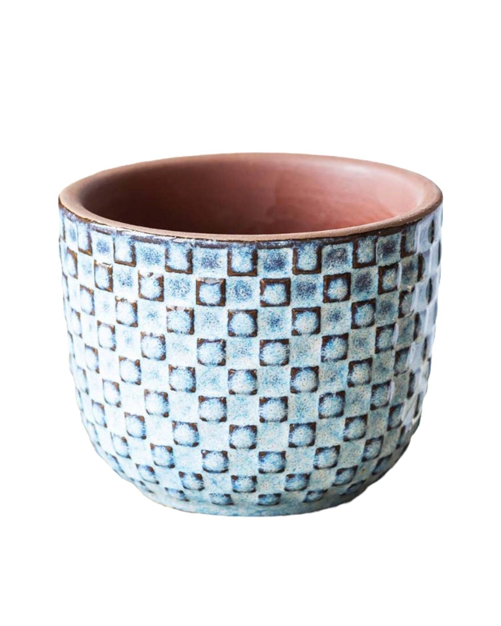 Mini cache pot - RELIEF BLEU- La Green Touch - Gamm vert