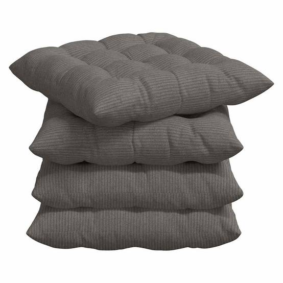 Coussins de siège 4 pcs Gris clair 40 x 40 x 6 cm Maison Chic - Image 1
