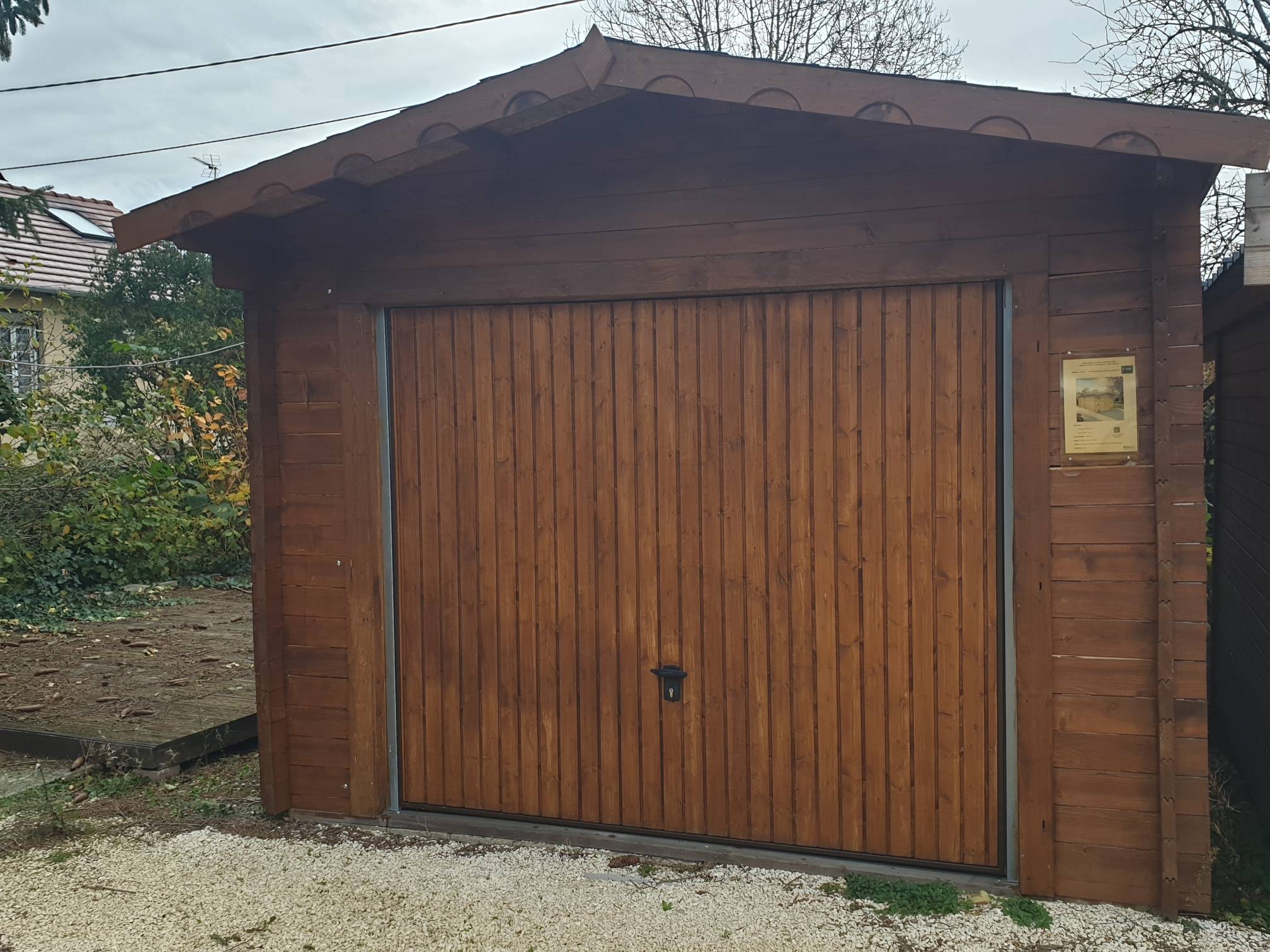 Habrita - Porte battante double pour garage bois - épicéa massif 40 mm - ferrures traditionnelles
