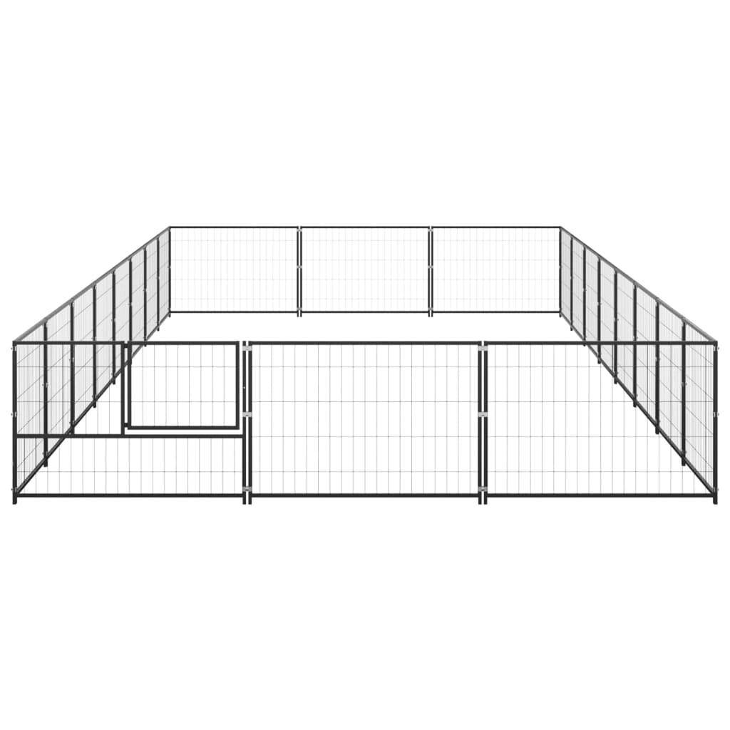 Helloshop26 - Chenil extérieur cage enclos parc animaux chien noir 24 m² acier - Image 4