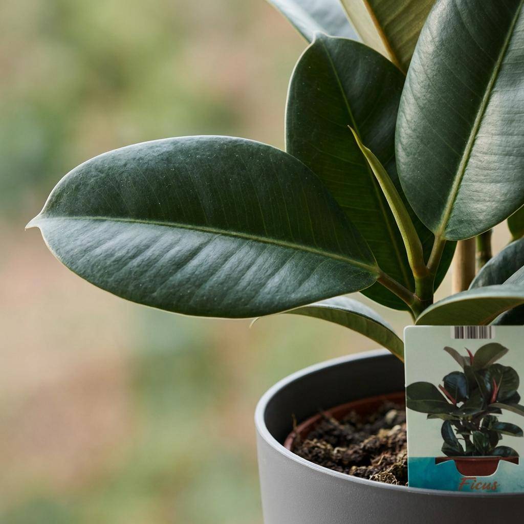Caoutchouc - Ficus Elastica Cloe - Pot de 19cm - Hauteur 65cm - Gris - Plantes d'intérieur - Image 4