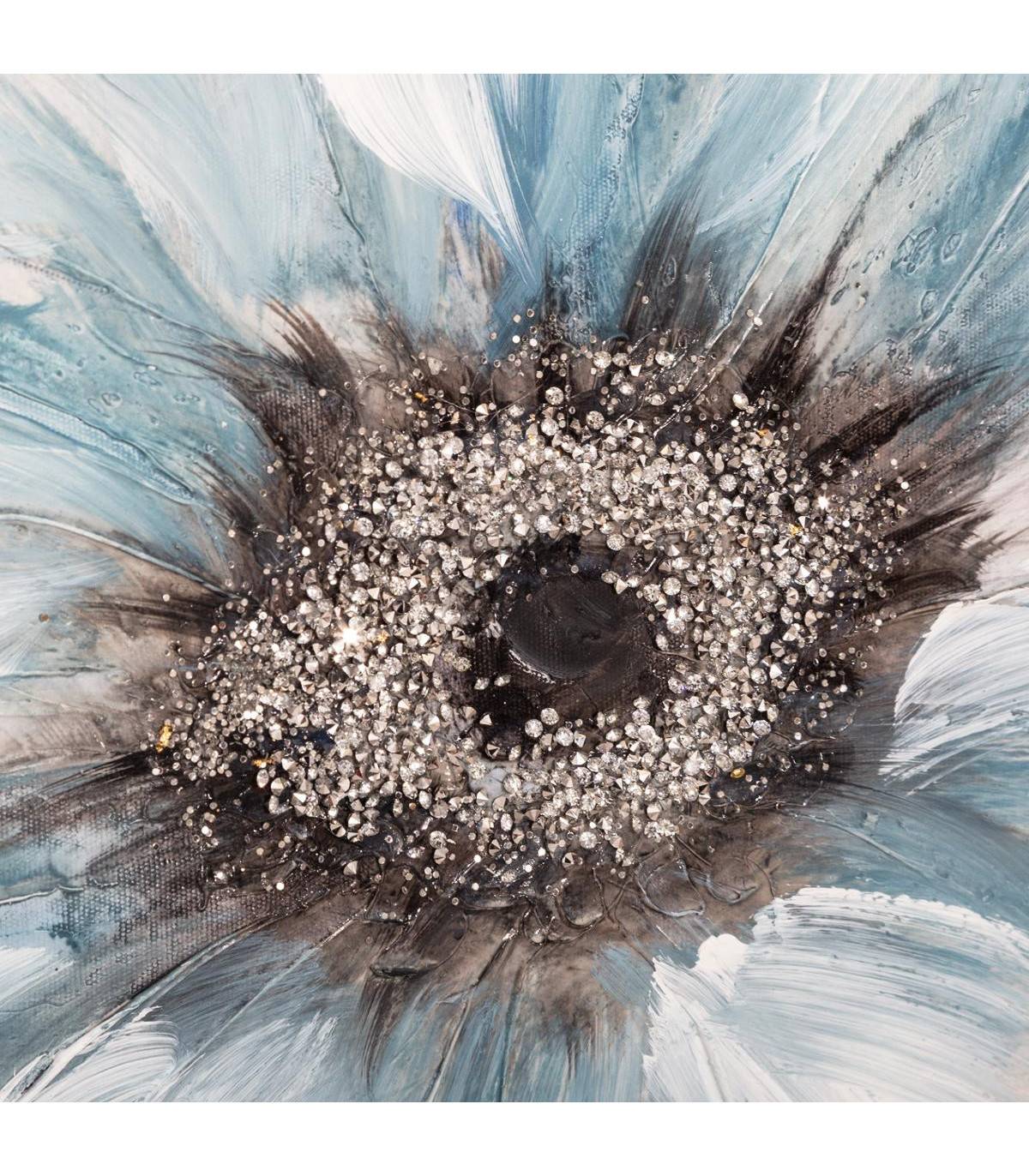 Tableau Toile murale Peinture en relief Fleurs 48 x 48 cm - Image 2
