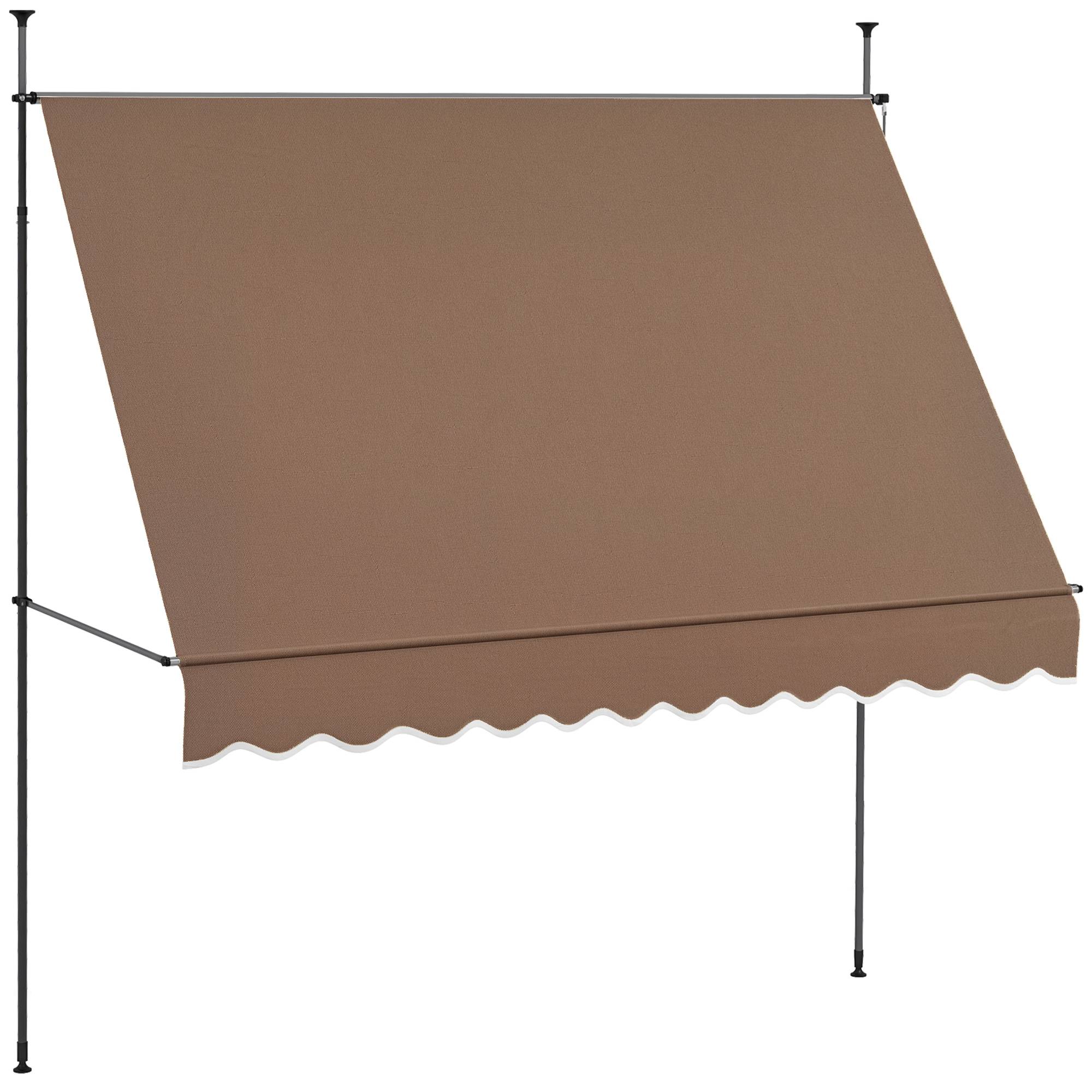 Store banne rétractable manuel à manivelle 300 x 120 x 210-300 cm, hauteur réglable, imperméable et anti-UV, couleur café - Image 1