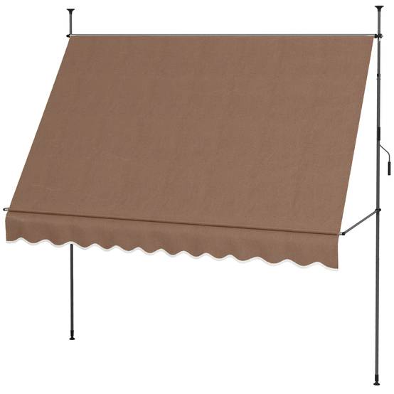 Store banne rétractable manuel à manivelle 300 x 120 x 210-300 cm, hauteur réglable, imperméable et anti-UV, couleur café - Image 2