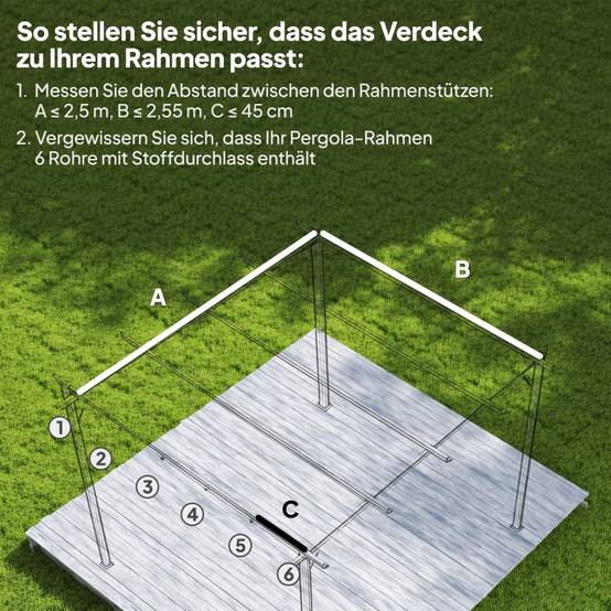 Toile de rechange pergola Polyester Jardin Anti-UV et drainage 2,5x2,55m Blanc crème - ComfortXL Outdoor Living - Image 4