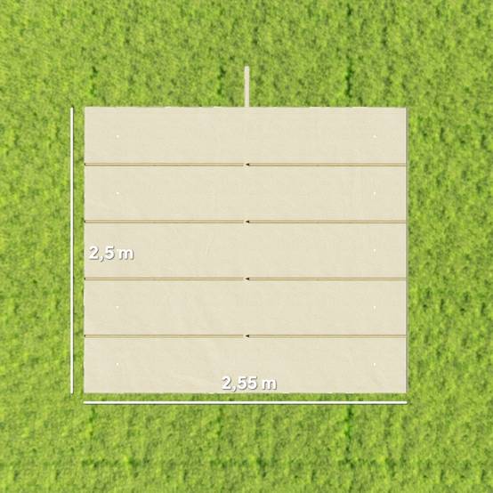 Toile de rechange pergola Polyester Jardin Anti-UV et drainage 2,5x2,55m Blanc crème - ComfortXL Outdoor Living - Image 3