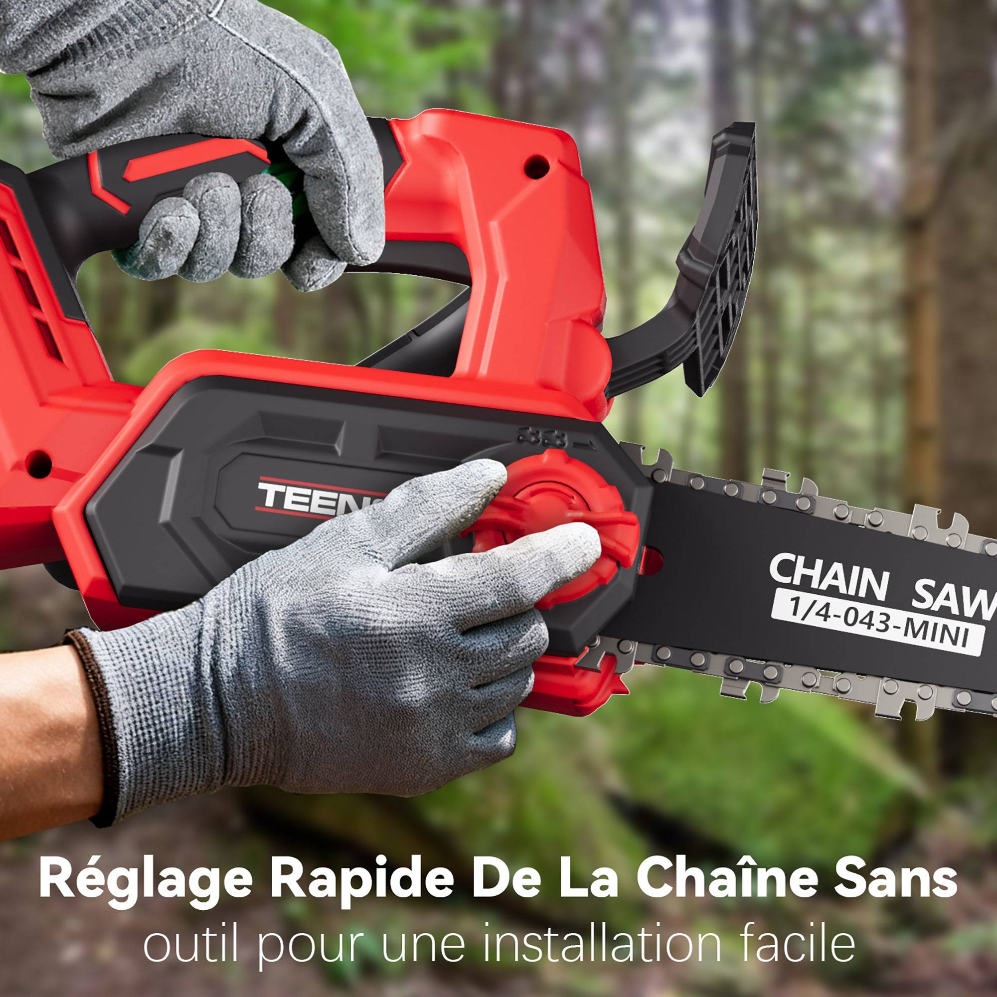 Tronçonneuse électrique sans fil à moteur brushless de 12 pouces et 1200 W, 2 batteries de 4,0 Ah - Image 5