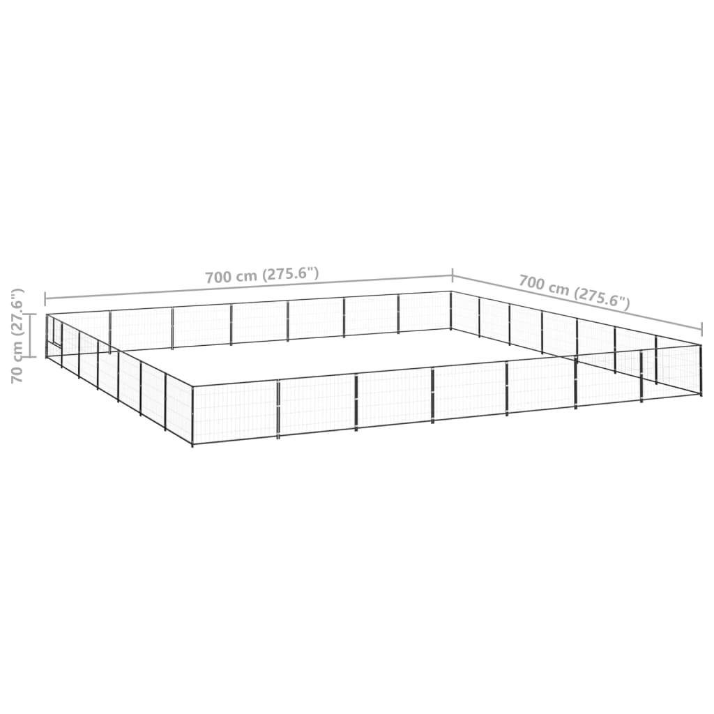 Vidaxl - Chenil Noir 49 m² Acier vidaXL 3082179 - Image 3