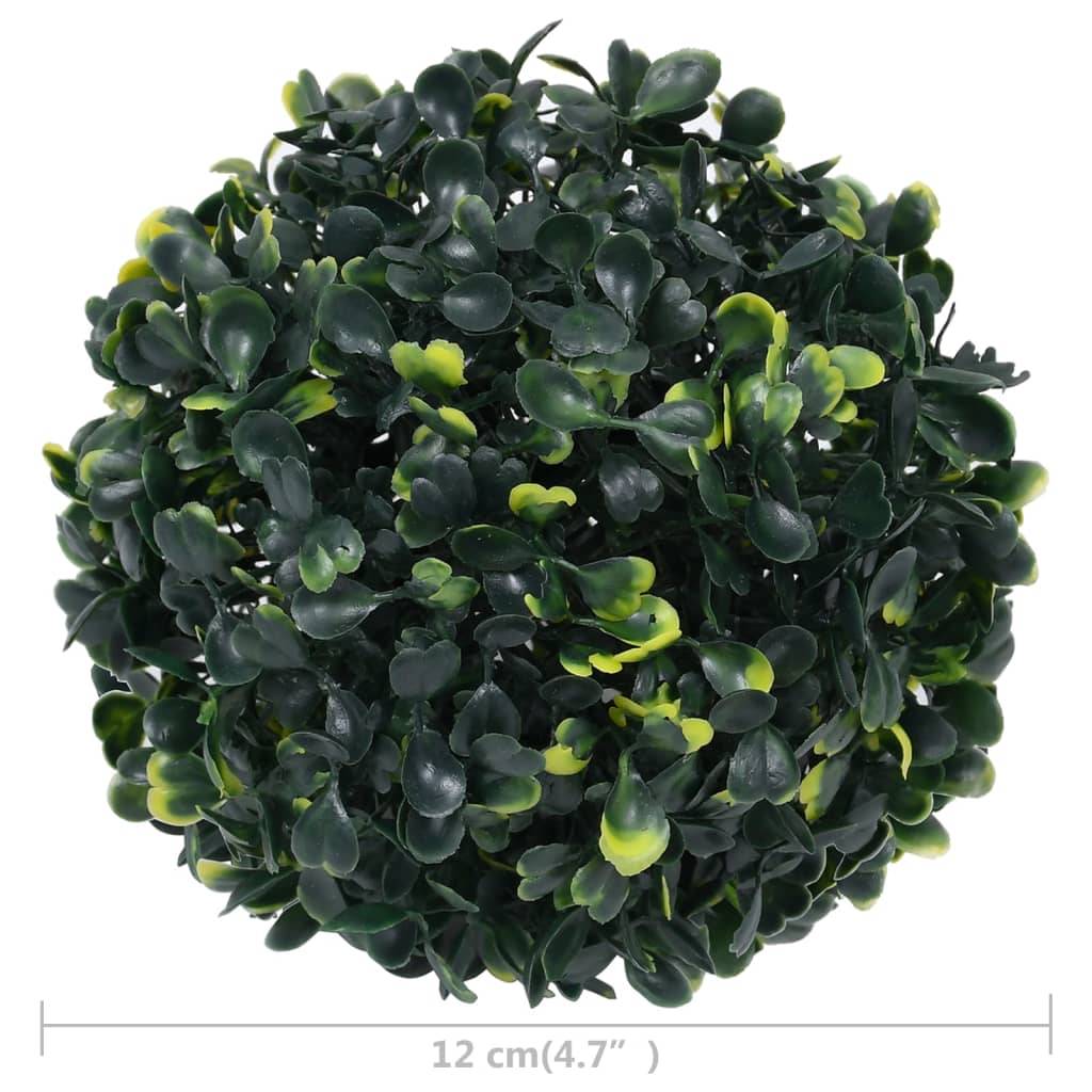 Boules de buis artificielles polyéthylène vert 12 x 12 x 12 cm, poids:0.3kg - PANGIVO - Image 4