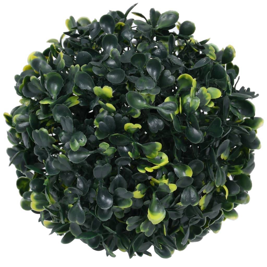 Boules de buis artificielles polyéthylène vert 12 x 12 x 12 cm, poids:0.3kg - PANGIVO - Image 2