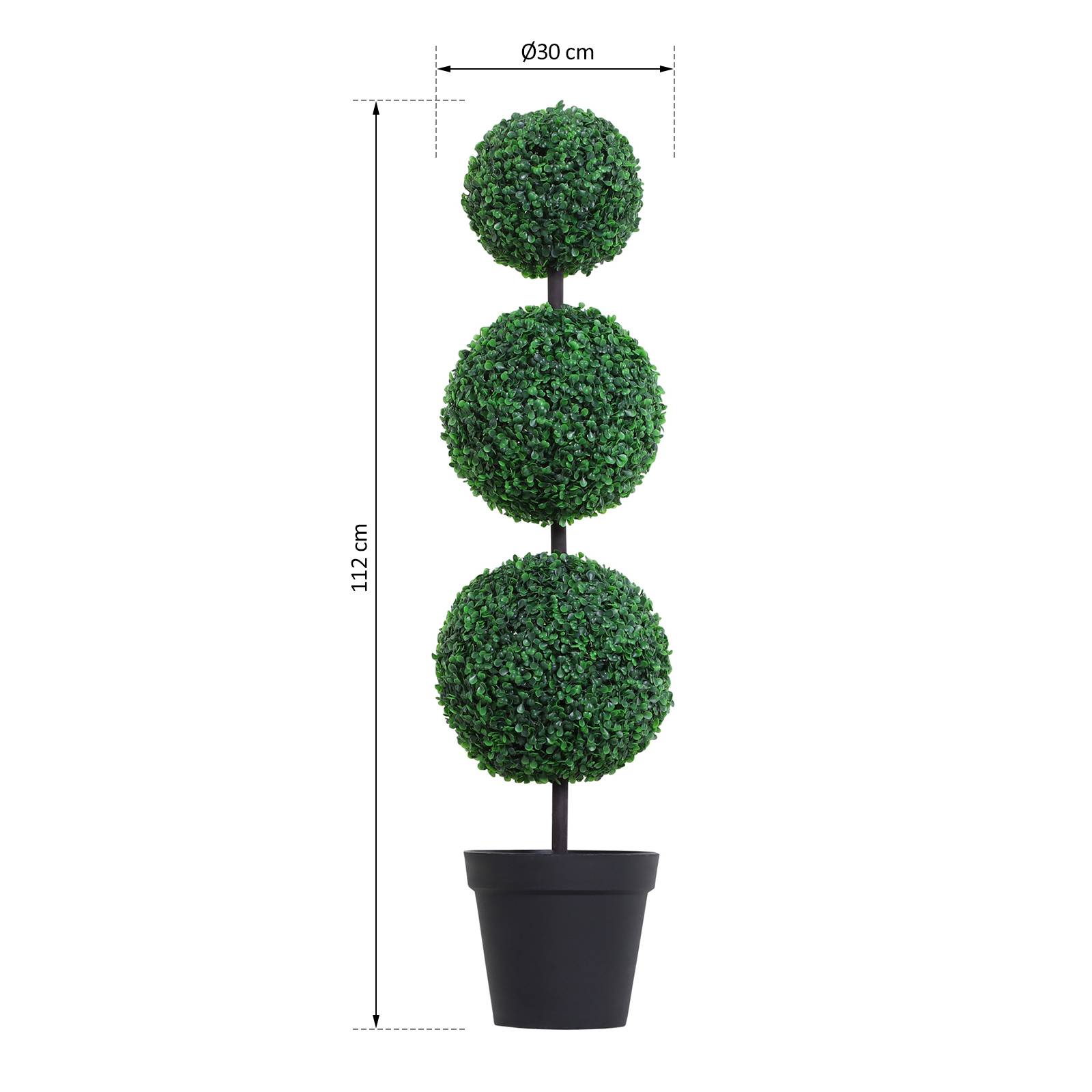 Buis artificiel topiaire plastique aménagement intérieur extérieur 112cm vert - ComfortXL Outdoor Living - Image 5