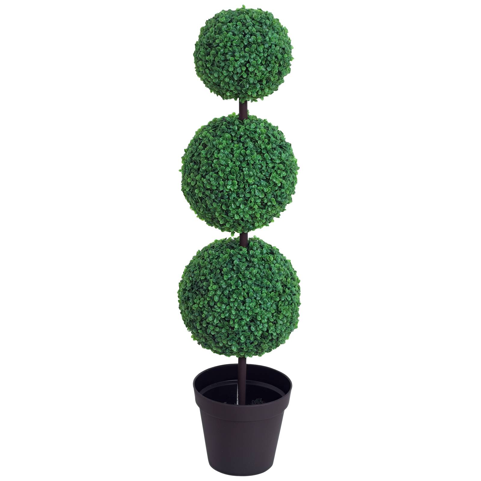 Buis artificiel topiaire plastique aménagement intérieur extérieur 112cm vert - ComfortXL Outdoor Living - Image 1