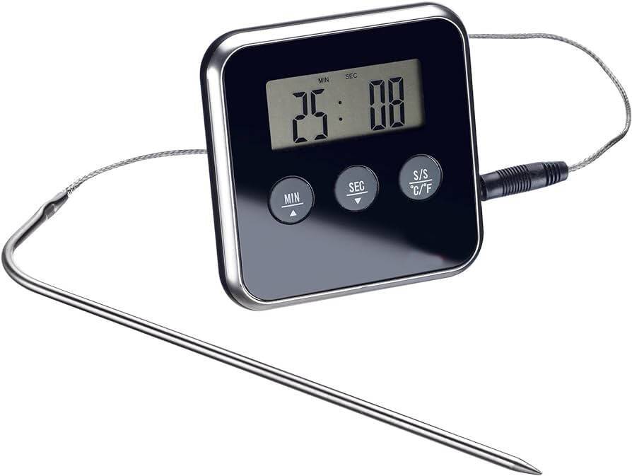 Thermomètre digital avec thermosonde pour rôtir la viande fumoir minuterie alarme lcd - Image 2