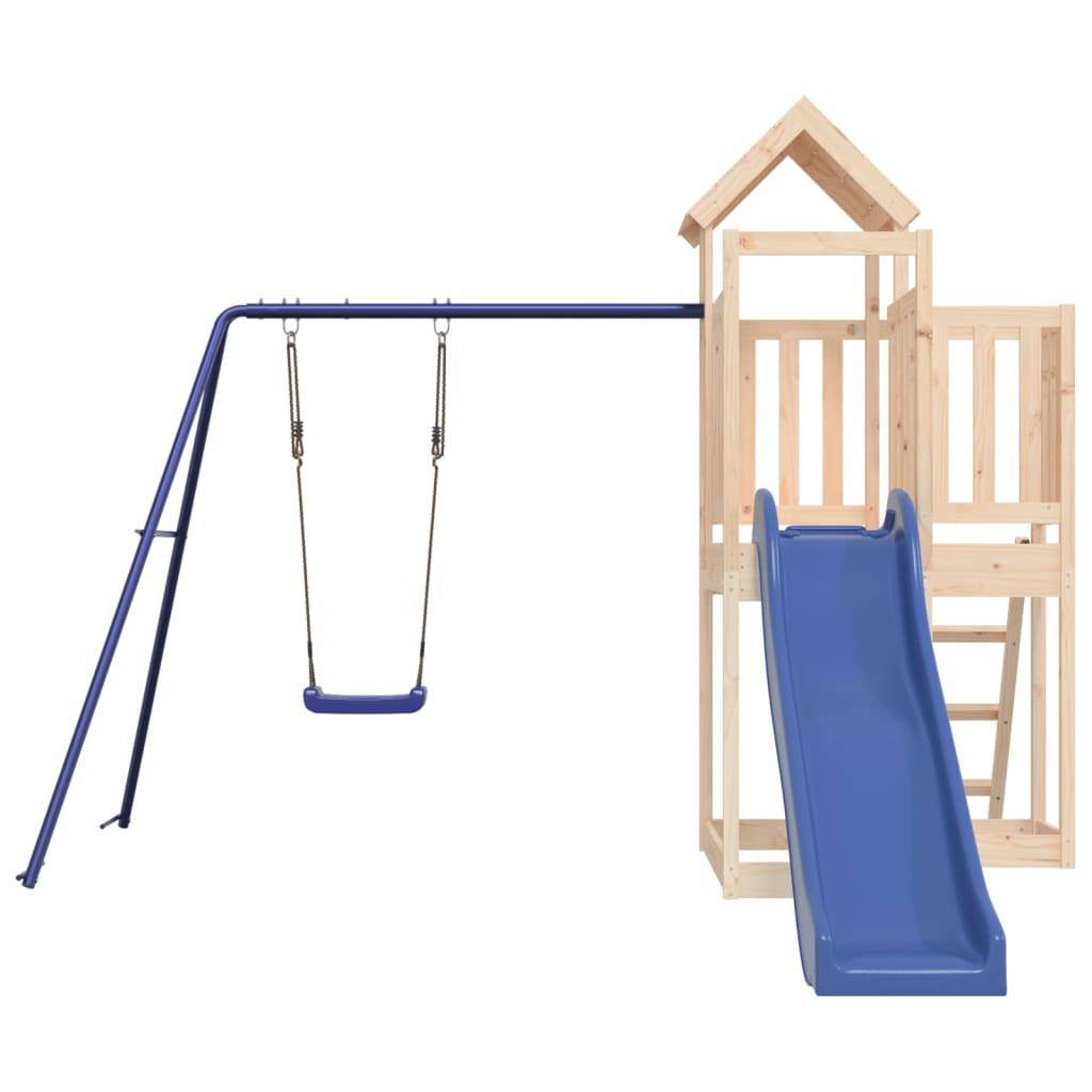 Helloshop26 - Aire de jeux d'extérieur balançoires toboggan portiques robuste jeux jardin 286 x 378 x 214 cm bois de pin massif - Image 3