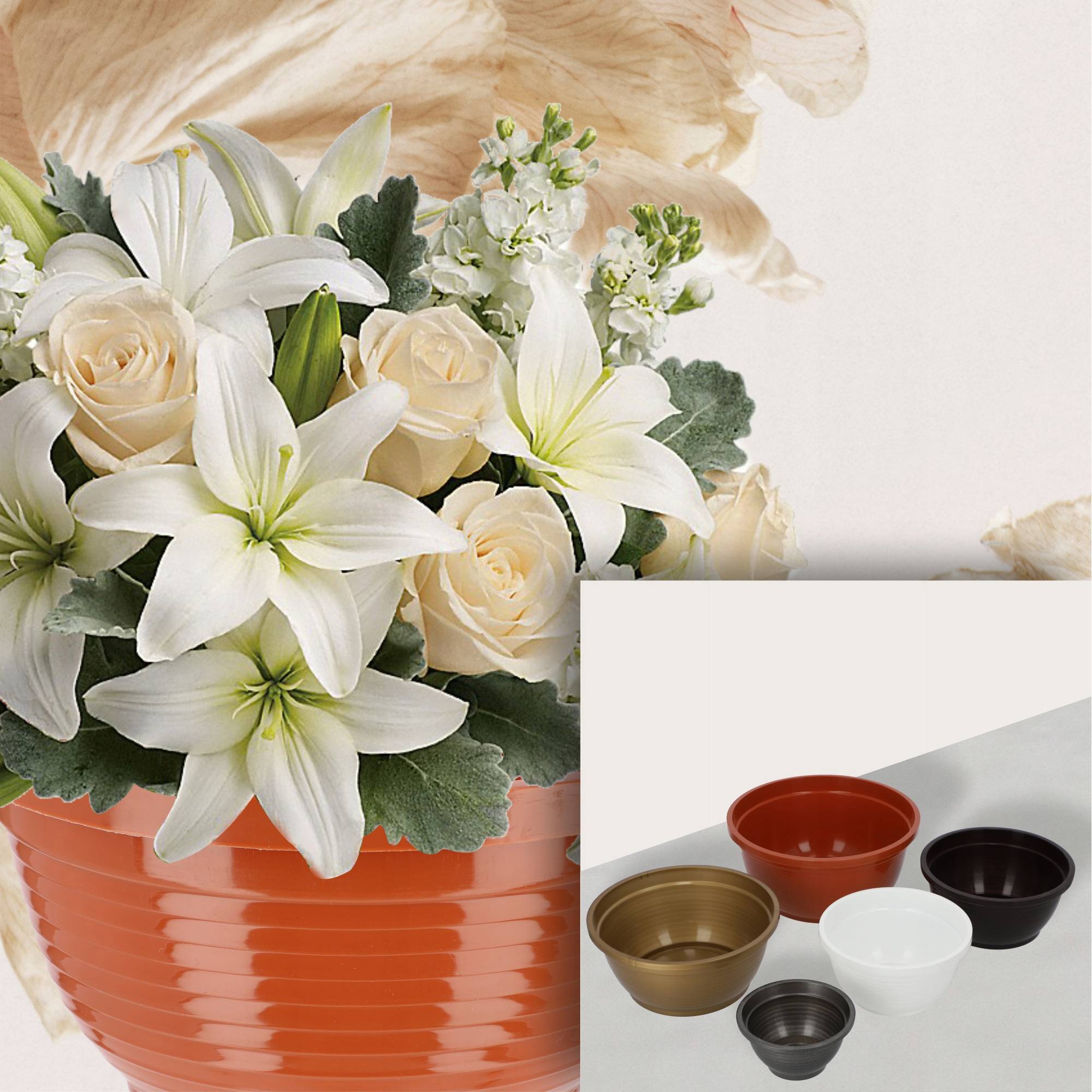 Pot de Fleur pour Cimetière Pierre Tombale en Plastique Bol de Cimetière 22cm - Image 8