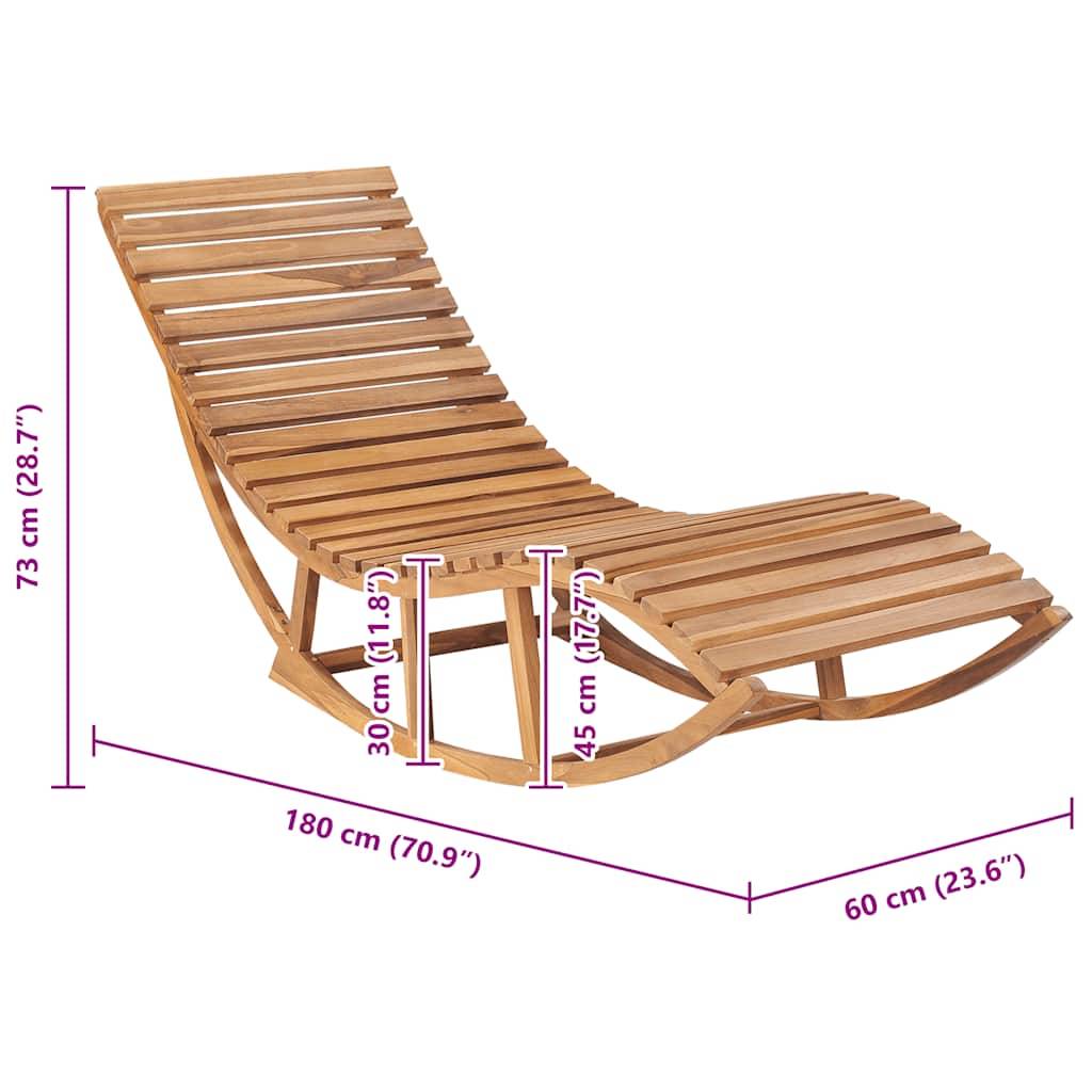 Vidaxl - Chaise longue à bascule Bois de teck solide vidaXL 49390 - Image 3