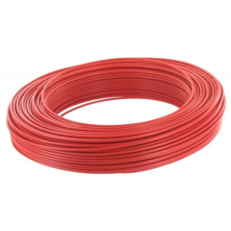 Fil rigide HO7 V-U 1,5mm² rouge - FILS & CÂBLES - 000205 (AAA)