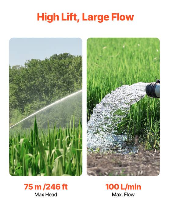 VEVOR Pompe immergée à eau pour puits profond acier inox 750 W 100 L/min 75 m - Image 2