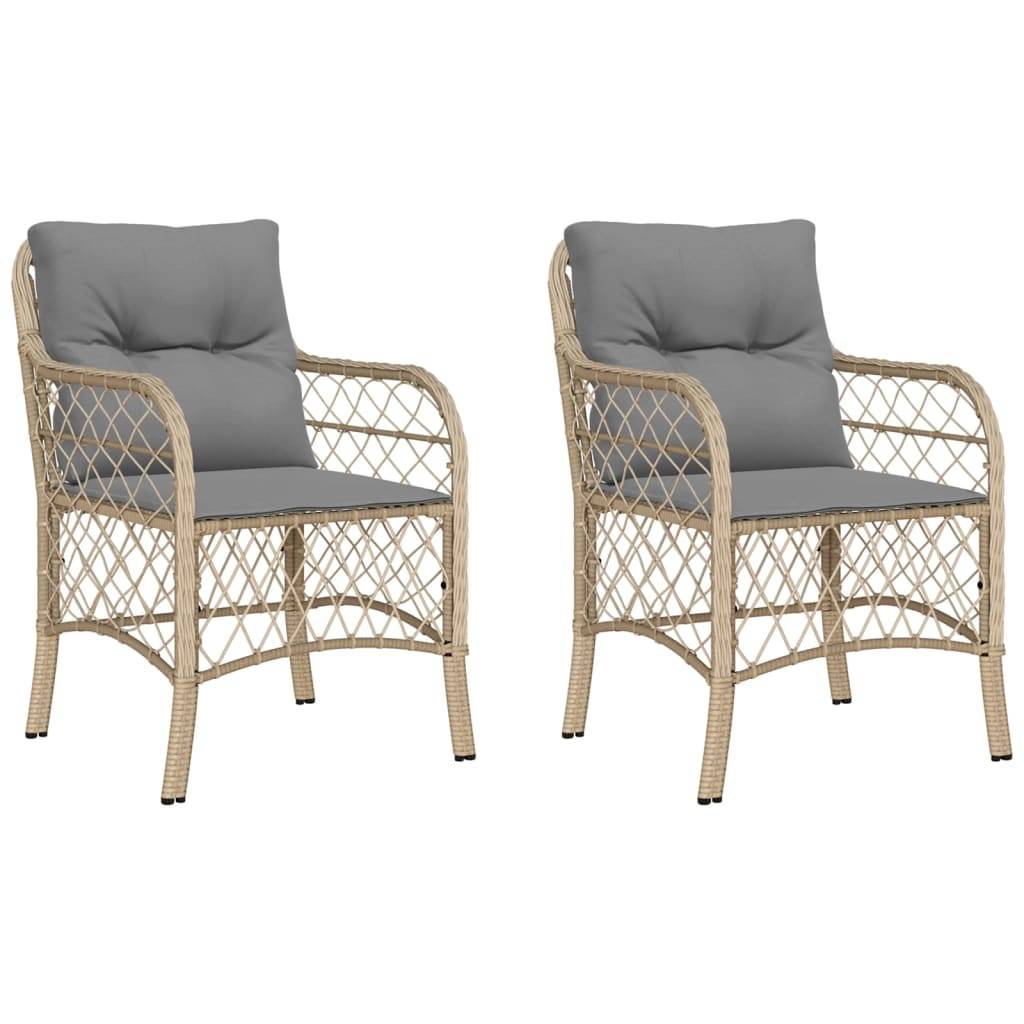 Vidaxl - Chaises de jardin avec coussins lot de 2 mélange beige rotin vidaXL 365157 - Image 2