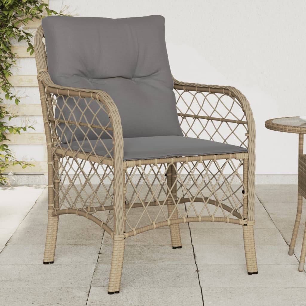 Vidaxl - Chaises de jardin avec coussins lot de 2 mélange beige rotin vidaXL 365157 - Image 1