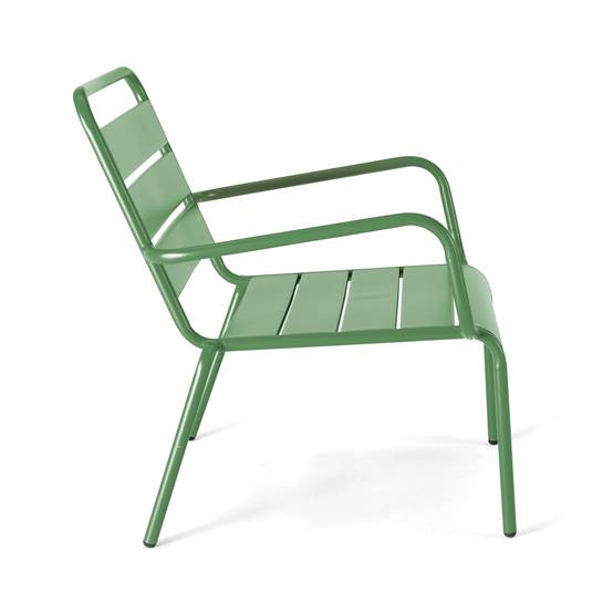 Oviala - Fauteuil de jardin bas relax acier vert cactus Palavas - Oviala - Image 4