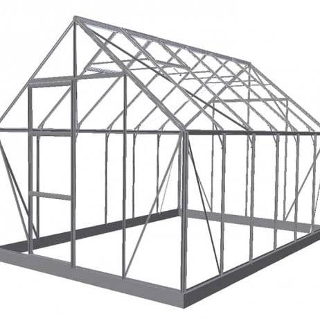 Halls - Serre de jardin Universal en verre trempé avec base de 9.9m², Couleur Aluminium - Image 1
