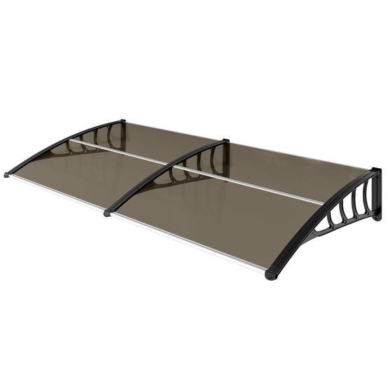 Auvent de porte polycarbonate et aluminium vert 200 x 96 x 27 cm - PANGIVO - Image 2