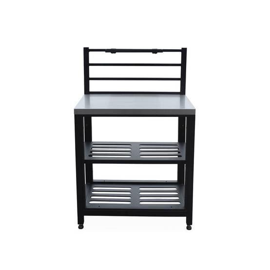 sweeek - Cuisine extérieure en acier L80cm avec 2 étagères de rangement | sweeek - Image 5