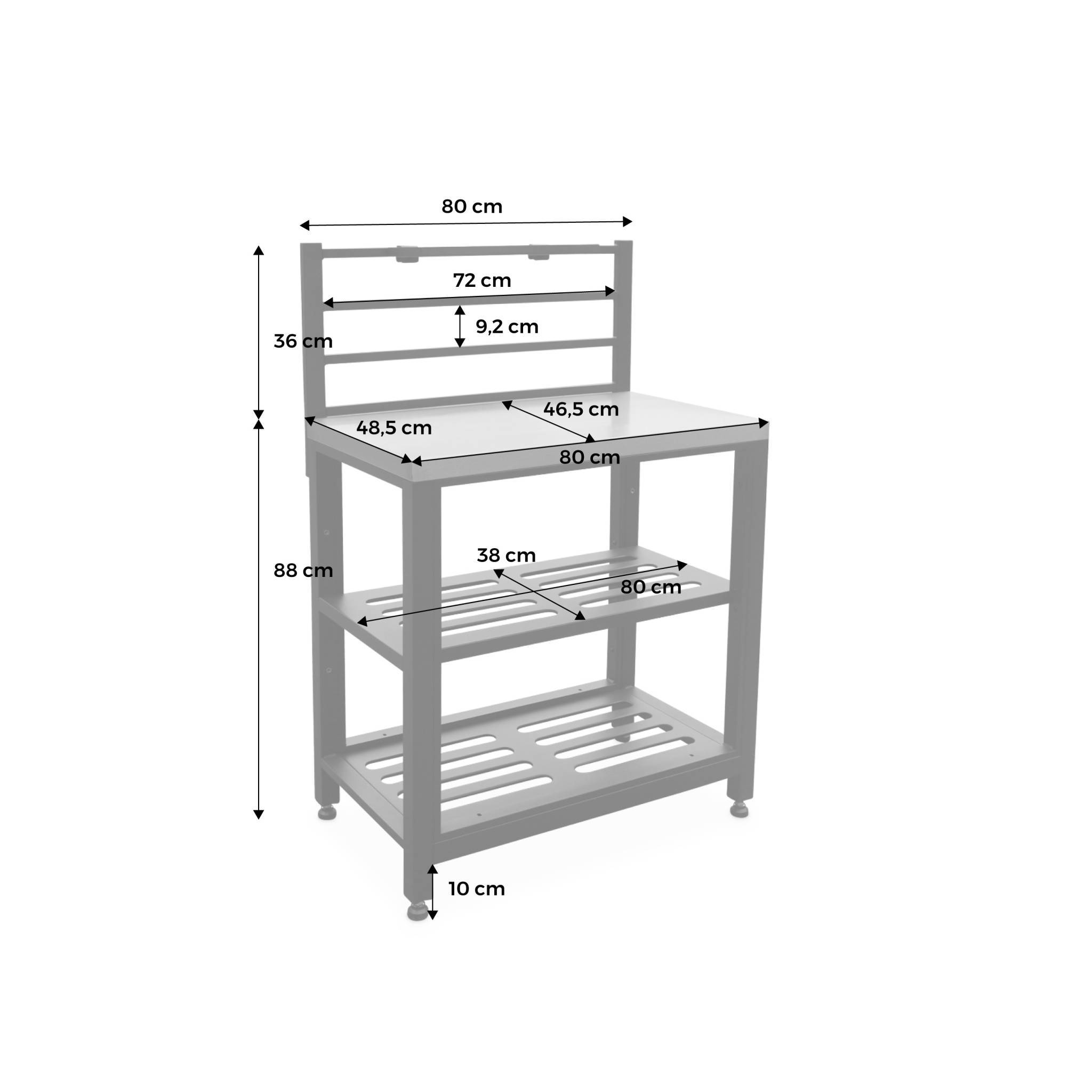 sweeek - Cuisine extérieure en acier L80cm avec 2 étagères de rangement | sweeek - Image 4