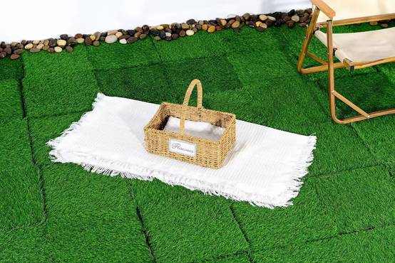 Dalles gazon artificiel plastique pour terrasse balcon drainage rapide 30x30cm vert - ComfortXL Outdoor Living - Image 7