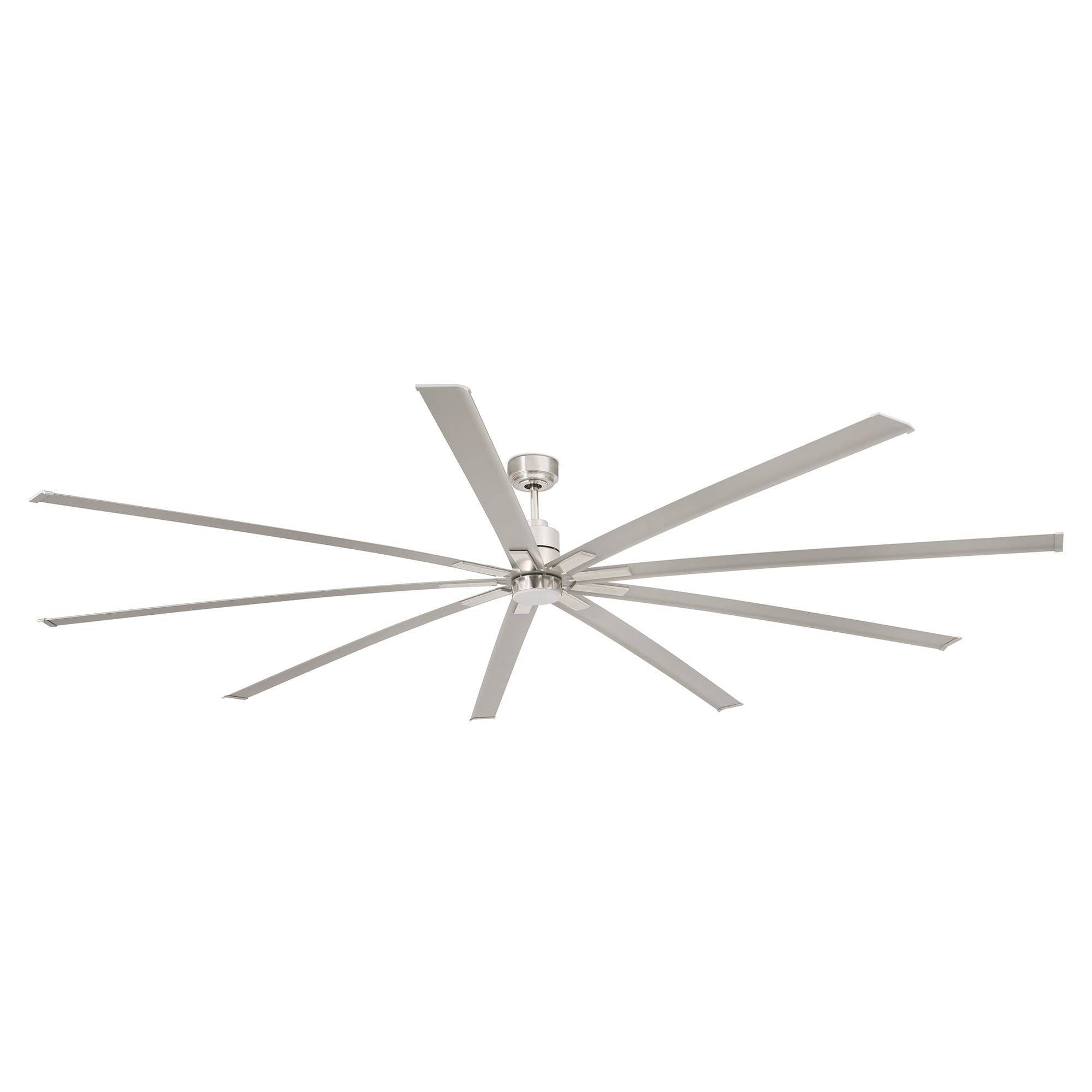 Ventilateur de plafond extra long acier nickel inox avec lumiere LED 6 vitesses - Image 2